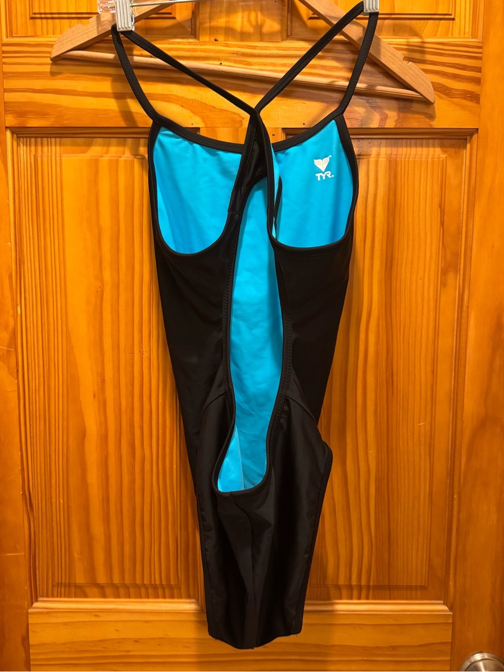 TYR Reversible Black / Teal One-Piece Swimsuit - Picture 2 of 5